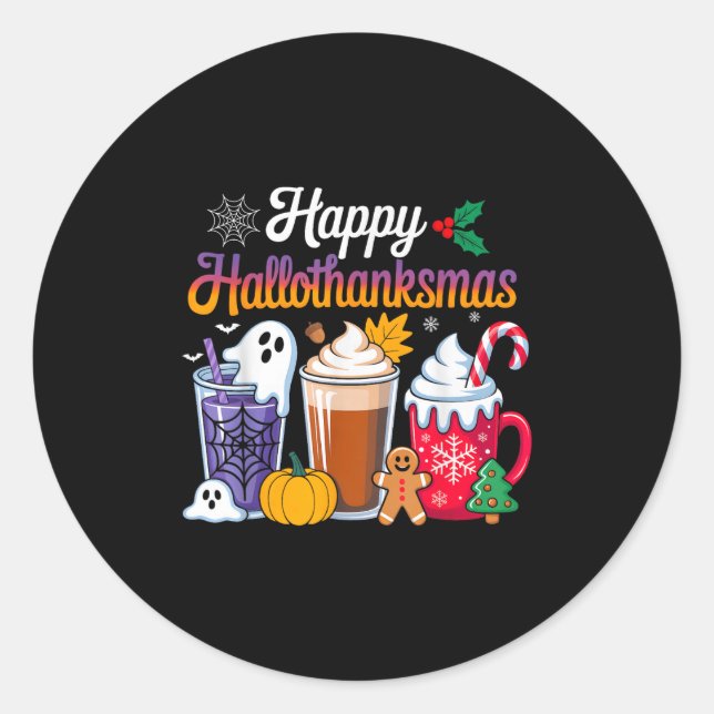 Halloween Erntedank Weihnachten Glückwunsch Hallow Runder Aufkleber (Vorderseite)