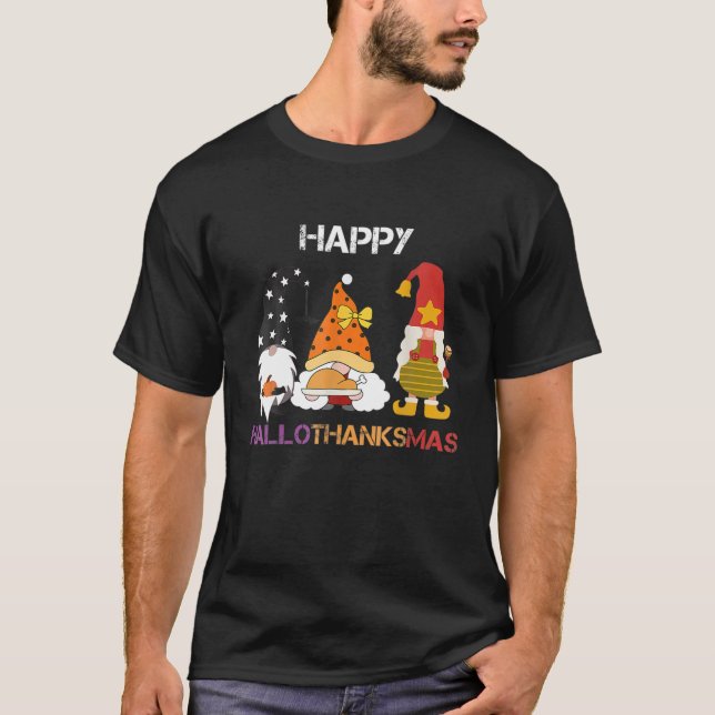 Halloween Erntedank Weihnachten Glückwunsch Hallow T-Shirt (Vorderseite)
