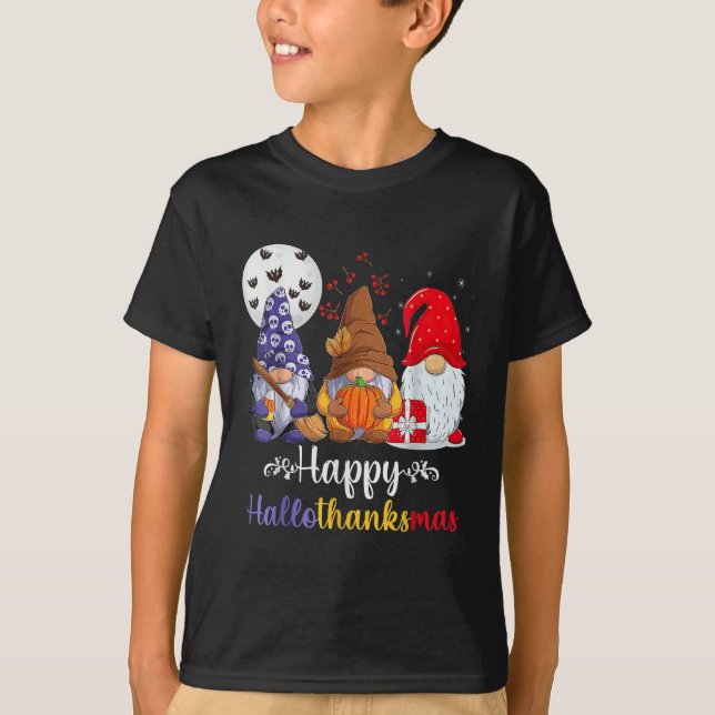 Halloween Erntedank Weihnachten Glückwunsch Hallow T-Shirt (Vorderseite)
