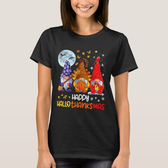 Halloween Erntedank Weihnachten Glückwunsch Hallow T-Shirt (Vorderseite)