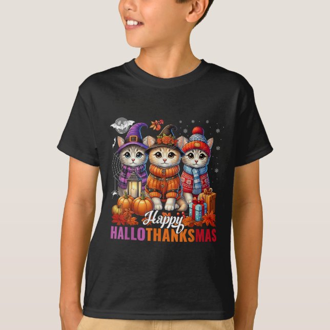 Halloween Erntedank Weihnachten Glückwunsch Hallow T-Shirt (Vorderseite)