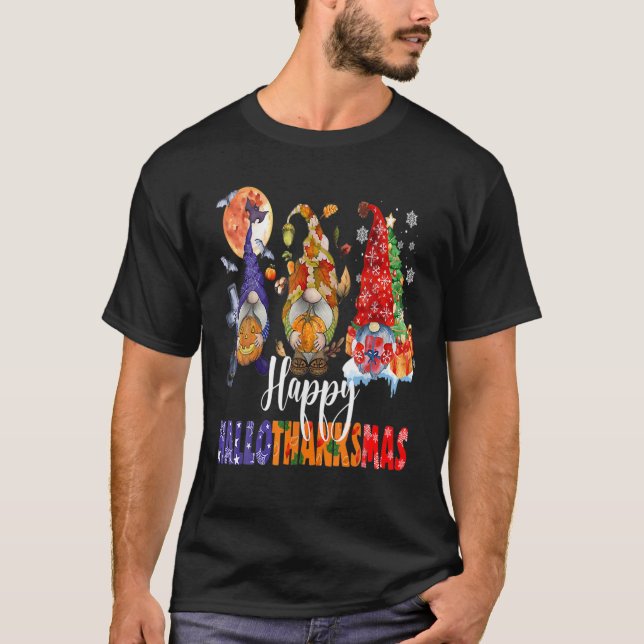 Halloween Erntedank Weihnachten Glückwunsch Hallow T-Shirt (Vorderseite)