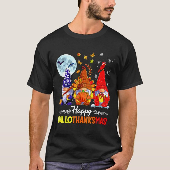 Halloween Erntedank Weihnachten Glückwunsch Hallow T-Shirt (Vorderseite)