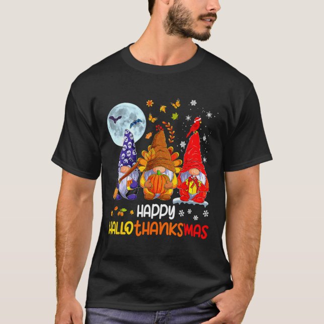 Halloween Erntedank Weihnachten Glückwunsch Hallow T-Shirt (Vorderseite)