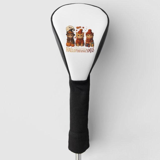 Halloween Erntedank Weihnachten HalloDanke Golf Headcover (Vorderseite)