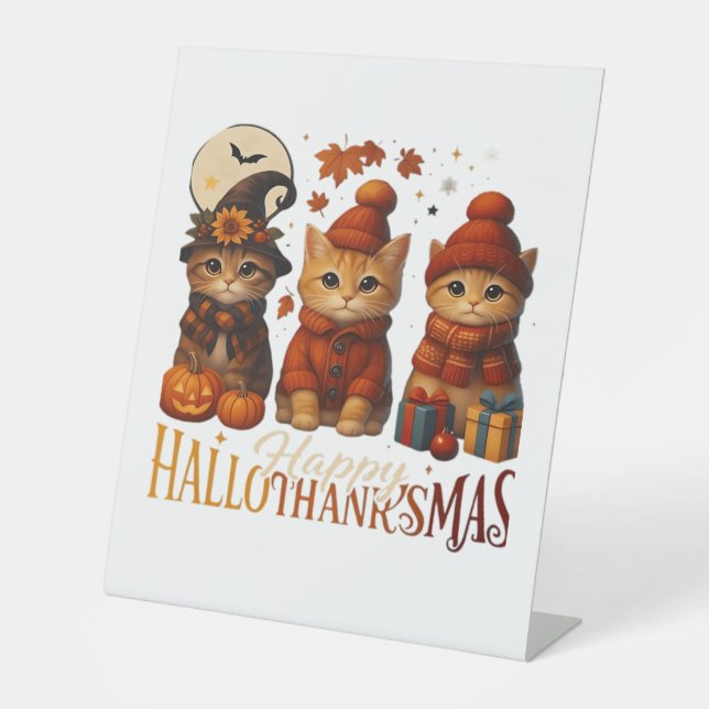 Halloween Erntedank Weihnachten HalloDanke Sockelschild (Vorderseite)