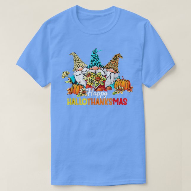 Halloween Erntedank Weihnachten HalloDanke T-Shirt (Design vorne)