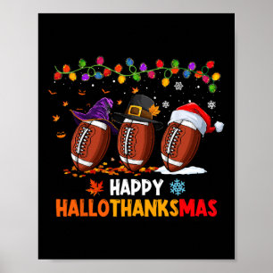 Halloween-Erntedank Weihnachten Hallothanksmas Poster