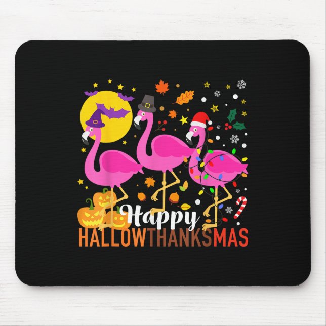Halloween Erntedank Weihnachten Happy Hallowdanke Mousepad (Vorne)