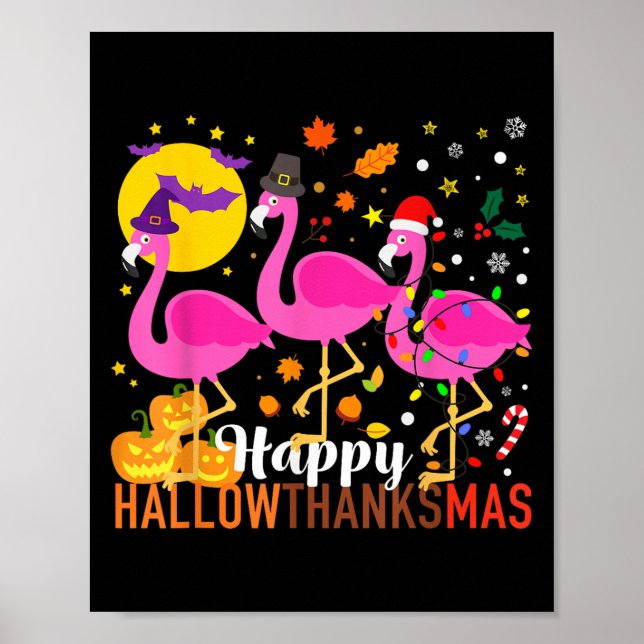 Halloween Erntedank Weihnachten Happy Hallowdanke Poster (Vorne)