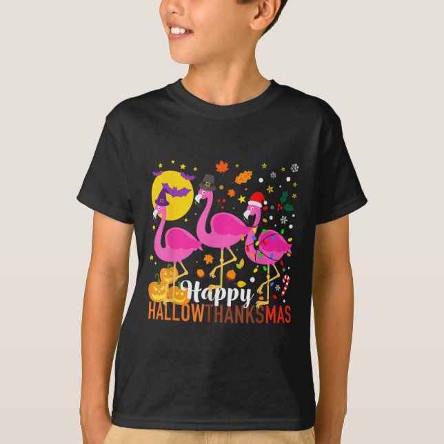 Halloween Erntedank Weihnachten Happy Hallowdanke T-Shirt (Vorderseite)