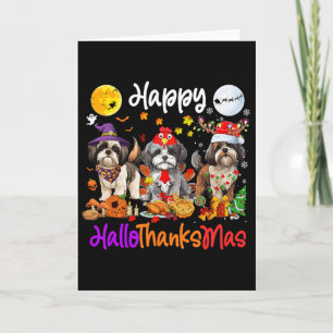 Halloween Erntedank Weihnachten Shih Tzu Dog Hall Karte