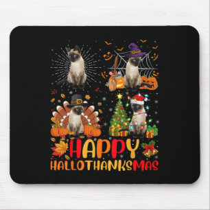 Halloween Erntedank Weihnachten Siamese Cat Hallo Mousepad