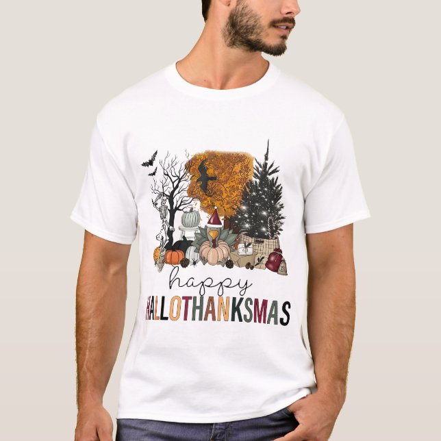 Halloween Erntedank Weihnachtsfest T-Shirt (Vorderseite)