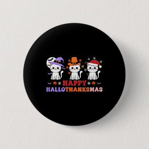Halloween Erntedank Weihnachtskatzen Happy Hallot Button