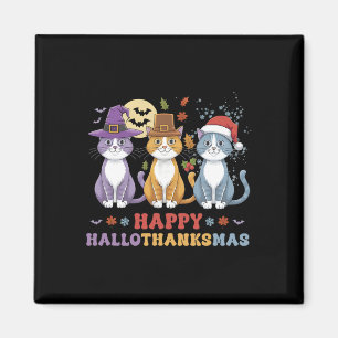 Halloween Erntedank Weihnachtskatzen Happy Hallot Magnet