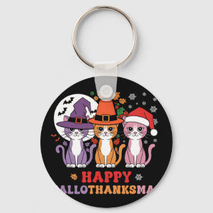 Halloween Erntedank Weihnachtskatzen Happy Hallot Schlüsselanhänger