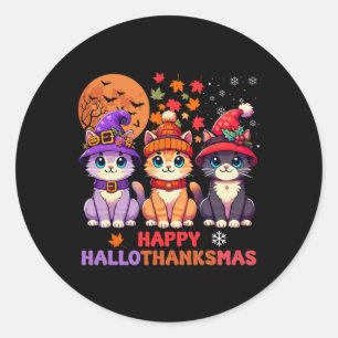 Halloween Erntedankfest Weihnachten Frohes Halloth Runder Aufkleber