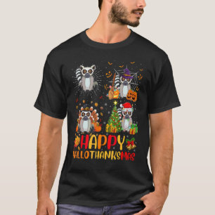 Halloween Erntedankfest Weihnachten Lemur Hallotha T-Shirt