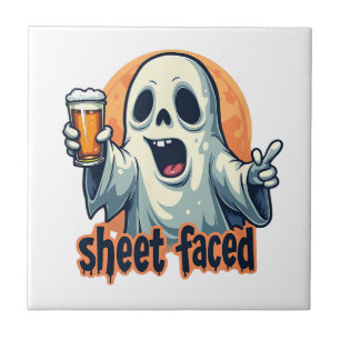 Halloween, Erwachsener Lustiger Geist, Tuchgesicht Fliese