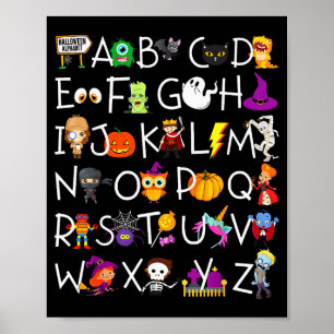 Halloween-Erzieherin-Shirt, Halloween-Alphabet Poster