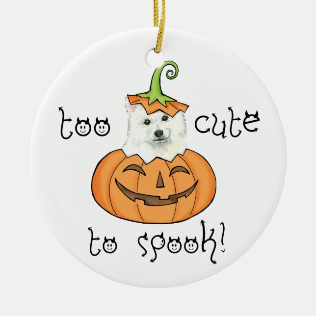 Halloween Eskie Keramikornament (Vorne)