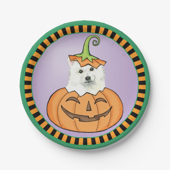 Halloween Eskie Paper Plate Pappteller (Vorderseite)