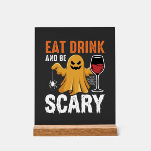 Halloween Essen Trinken Sei Gruselig Gespenst Desi Acrylschild