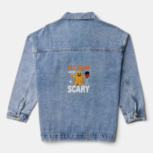 Halloween Essen Trinken Sei Gruselig Gespenst Desi Jeansjacke