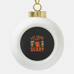 Halloween Essen Trinken Sei Gruseliger Sensenmann Keramik Kugel-Ornament