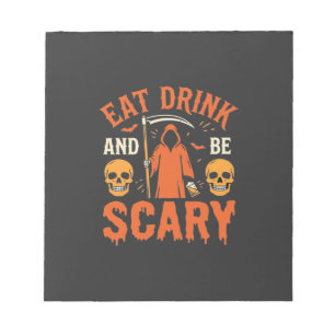 Halloween Essen Trinken Sei Gruseliger Sensenmann Notizblock