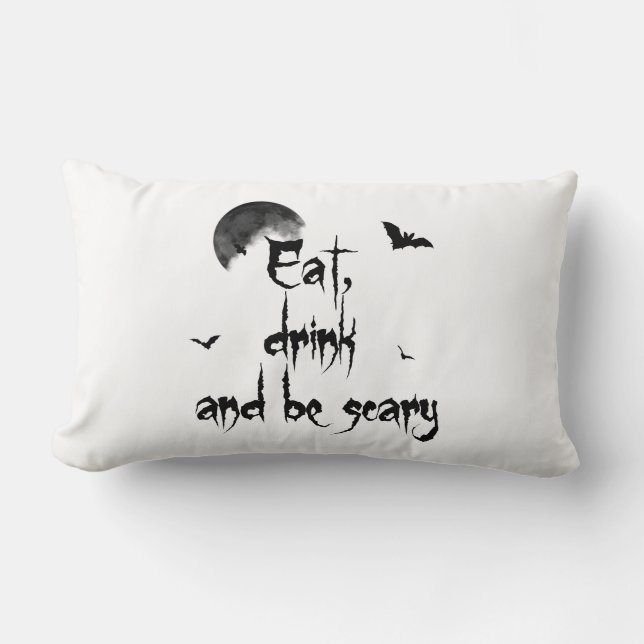 Halloween - Essen, trinken und beängstigend sein Lendenkissen (Vorderseite)