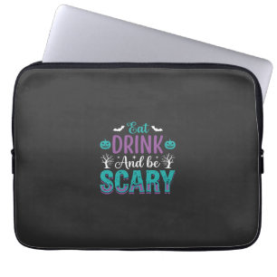 Halloween Essen Trinken Und Schrecklich Sein Desig Laptopschutzhülle