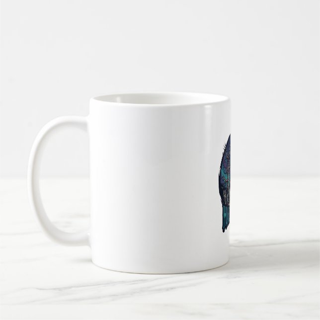 Halloween Est Heulender Wolf Rote Mond Zombie Hand Kaffeetasse (Links)