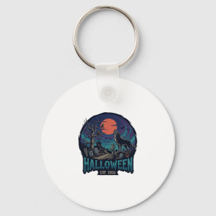 Halloween Est Heulender Wolf Rote Mond Zombie Hand Schlüsselanhänger