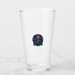 Halloween Est Heulender Wolf Roter Mond Zombie Han Glas