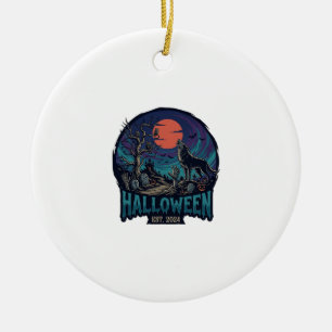 Halloween Est Heulender Wolf Roter Mond Zombie Han Keramik Ornament