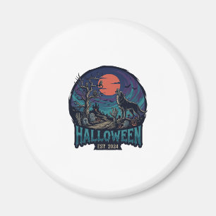 Halloween Est Heulender Wolf Roter Mond Zombie Han Magnet