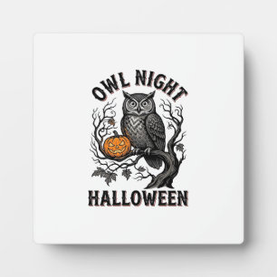 Halloween-Eule-Shirt Vintage Gruseliges Vogel-Part Fotoplatte