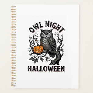 Halloween-Eule-Shirt Vintage Gruseliges Vogelparty Planer