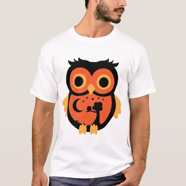 Halloween-Eule T-Shirt (Vorderseite)