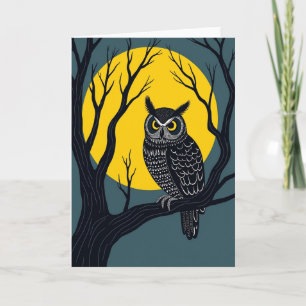 Halloween-Eulen-Grußkarte Karte