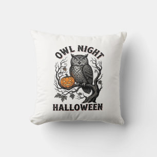 Halloween-Eulen-Shirt Vintage Gruseliger Vogel Par Kissen