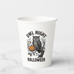 Halloween-Eulen-Shirt Vintage Gruseliger Vogel Par Pappbecher
