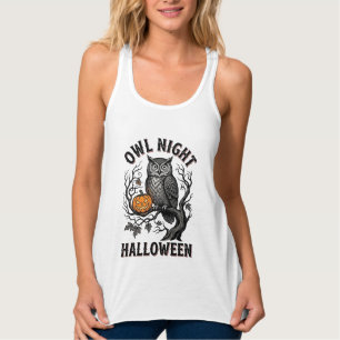 Halloween-Eulen-Shirt Vintage Gruseliger Vogel Par Tank Top