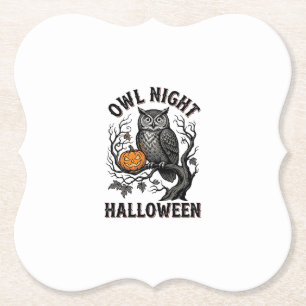 Halloween-Eulen-Shirt Vintage Gruseliger Vogel Par Untersetzer