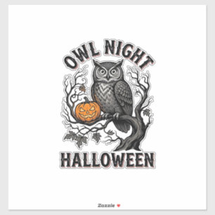 Halloween-Eulen-Shirt Vintage Gruseliges Vogel-Par Aufkleber