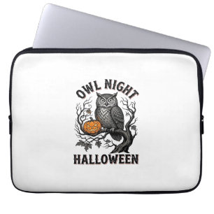 Halloween-Eulen-Shirt Vintage Gruseliges Vogelpart Laptopschutzhülle