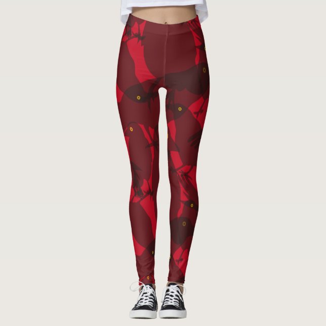 Halloween Evil Crow Birds Hallowtine Pattern Leggings (Vorderseite)