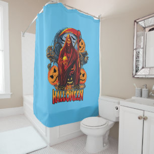 Halloween Evil Skelett, Pumpkin Duschvorhang